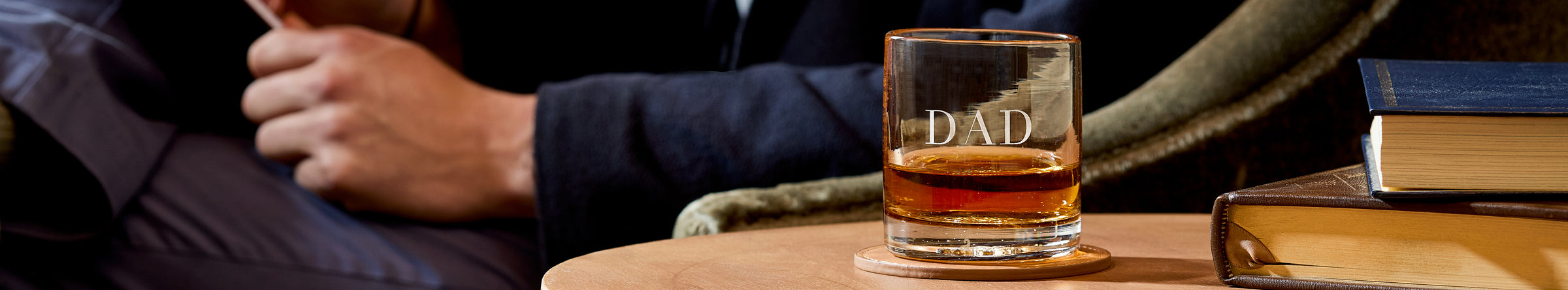 courage, whiskey, and dream hand-blown lowball drinking glass