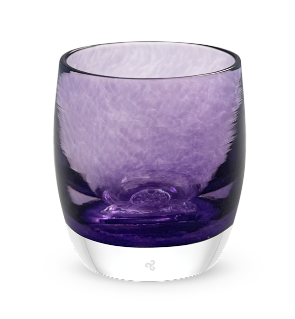 'daughter' purple hand-blown glass candle holder