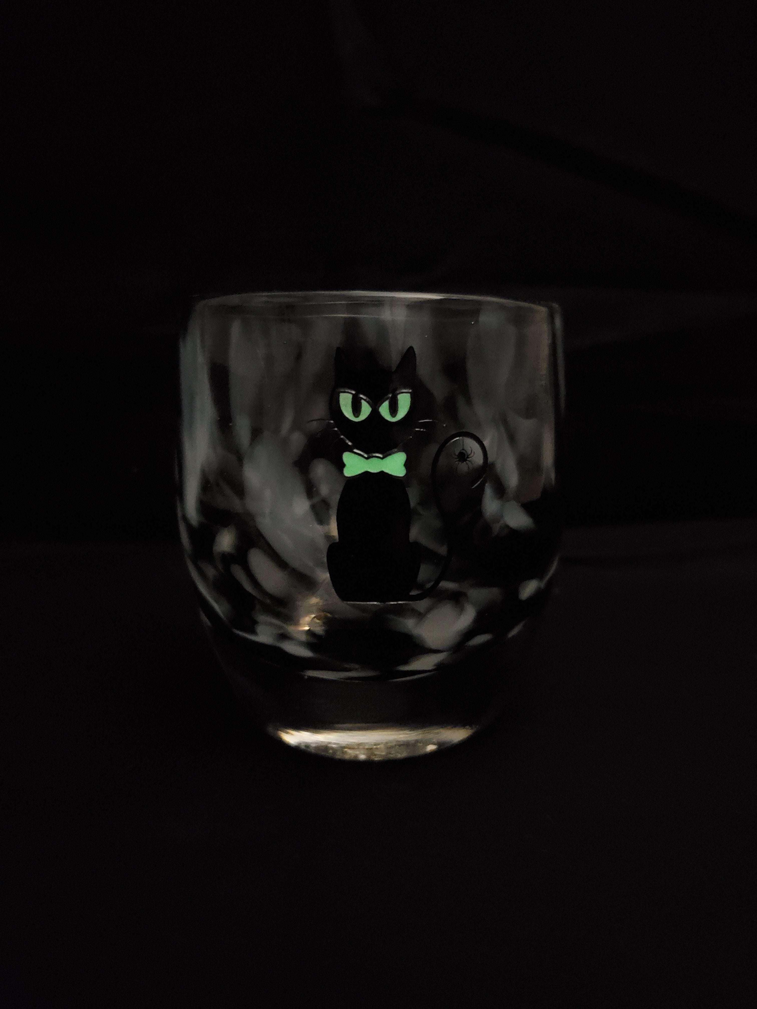 black cat hand blown
