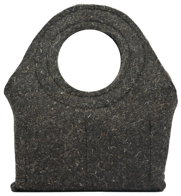 felt tote for four hand-blown glass votive candle holders or drinking glasses