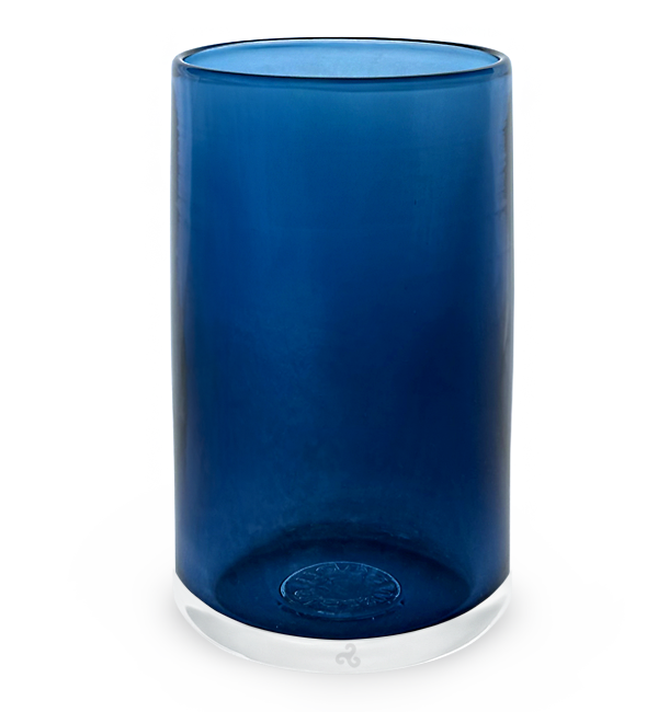 navy tumblers hand-blown drinking glass