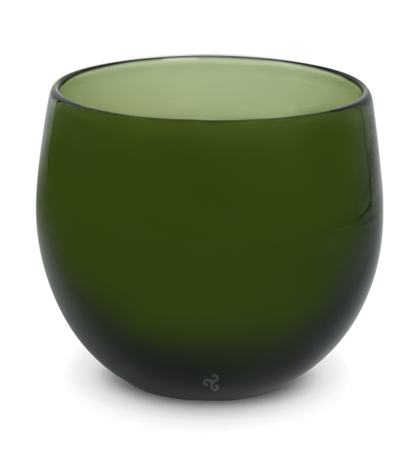 jade green hand-blown drinking glass.