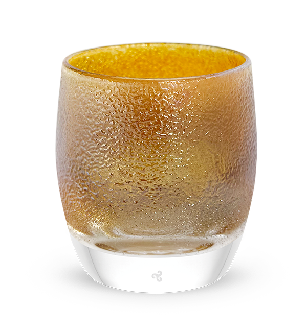 all that glitters - glow | one gold glitter, hand-blown glass votive candle holder