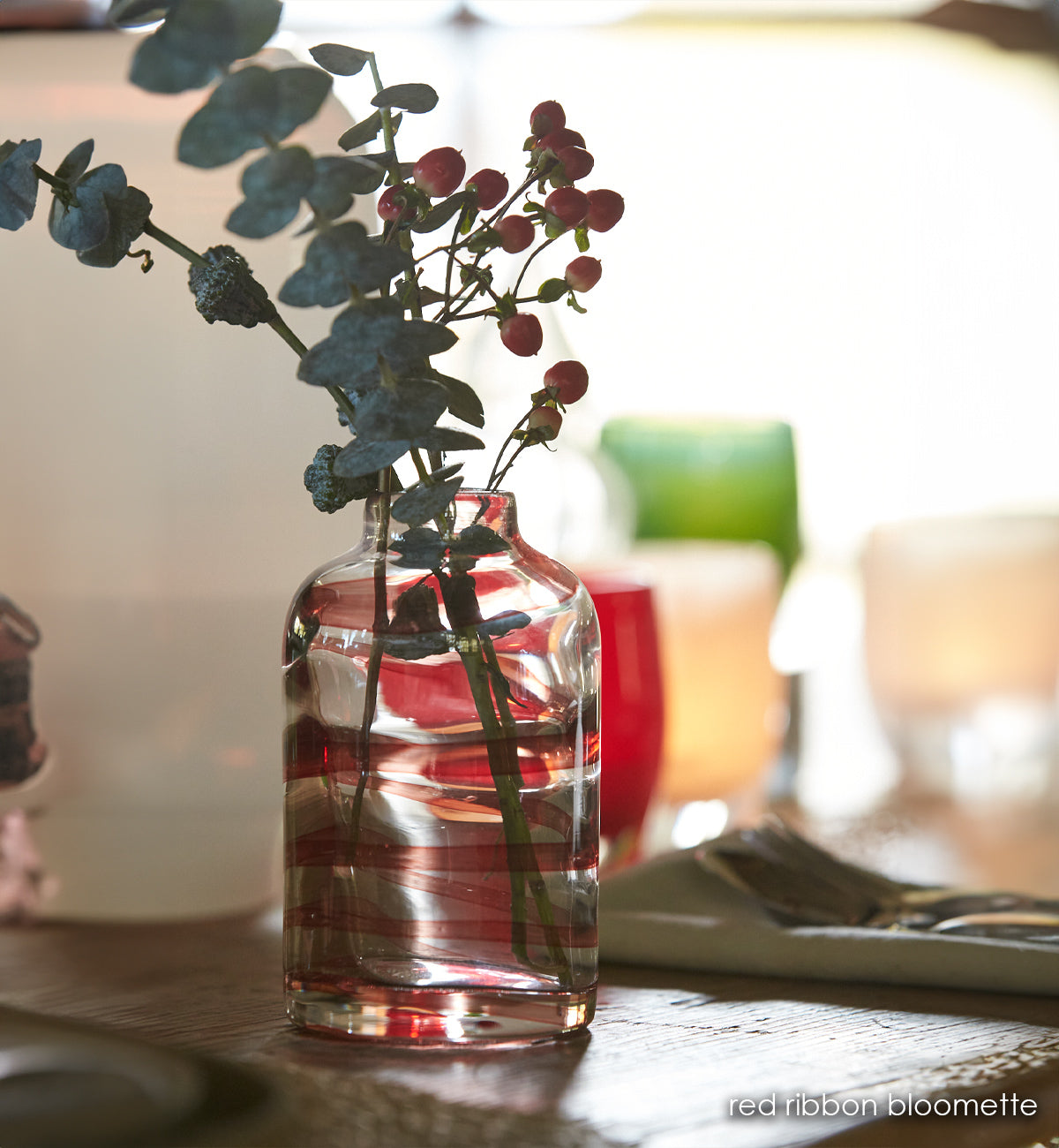 red ribbon bloomette