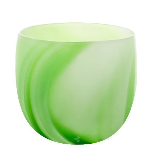 refresh drinker, green and white opaque swirl, hand-blown drinking glass