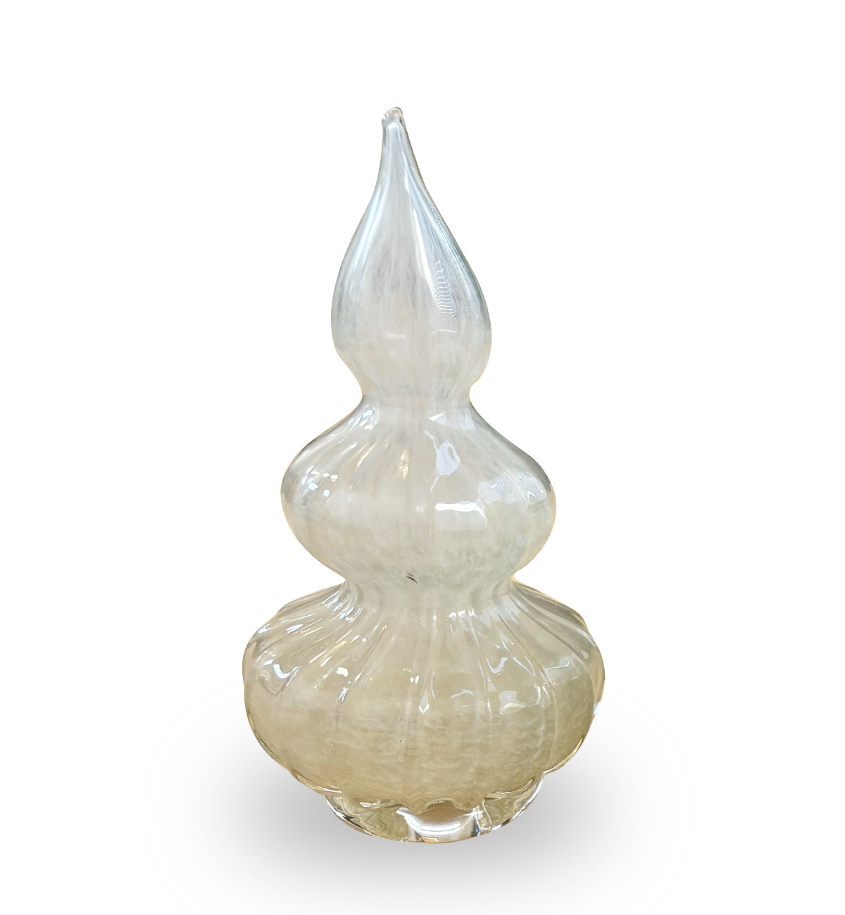 white hand-blown glass holiday tree
