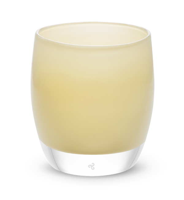 beach sandcastle tan hand-blown glass votive candle holder