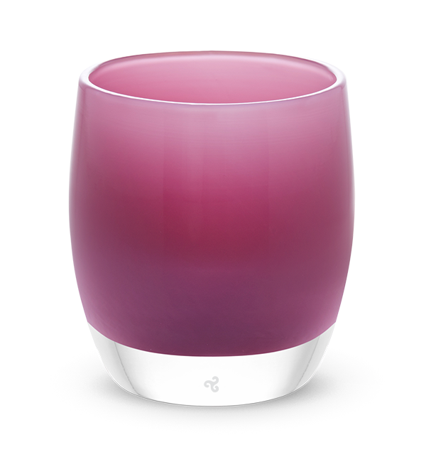 bff fuscia hand-blown glass votive candle holder