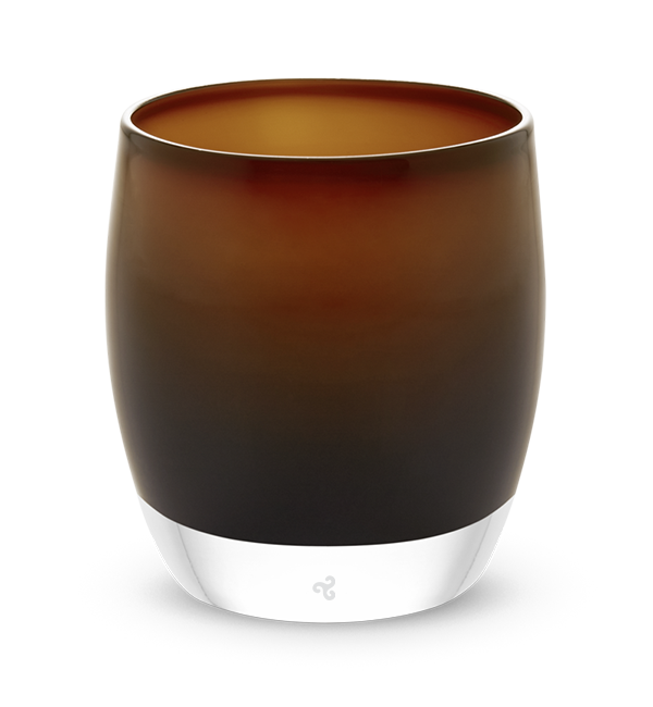 dad translucent dark brown hand-blown glass votive candle holder