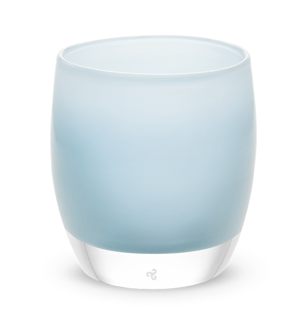 dolphin | pale blue hand-blown glass candle holder | glassybaby