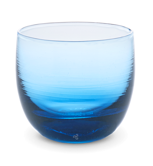 splash drinker, transparent blue, hand-blown drinking glass