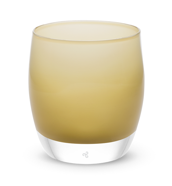 soft light brown hand-blown glass votive
