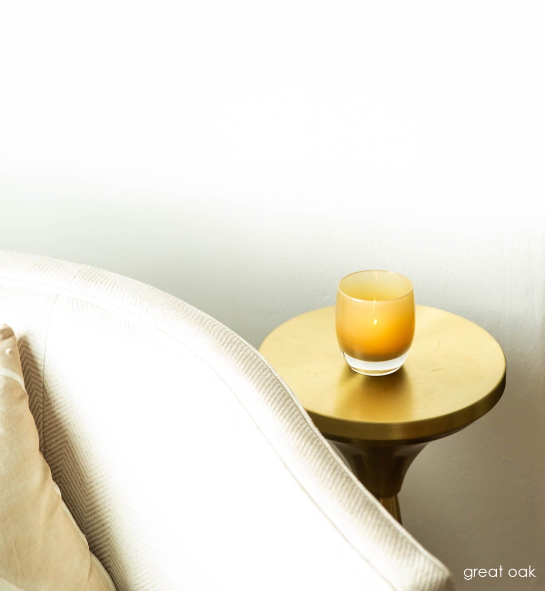 soft light brown hand-blown glass votive