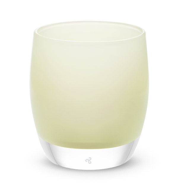 hugs opaque off white hand-blown glass votive candle holder