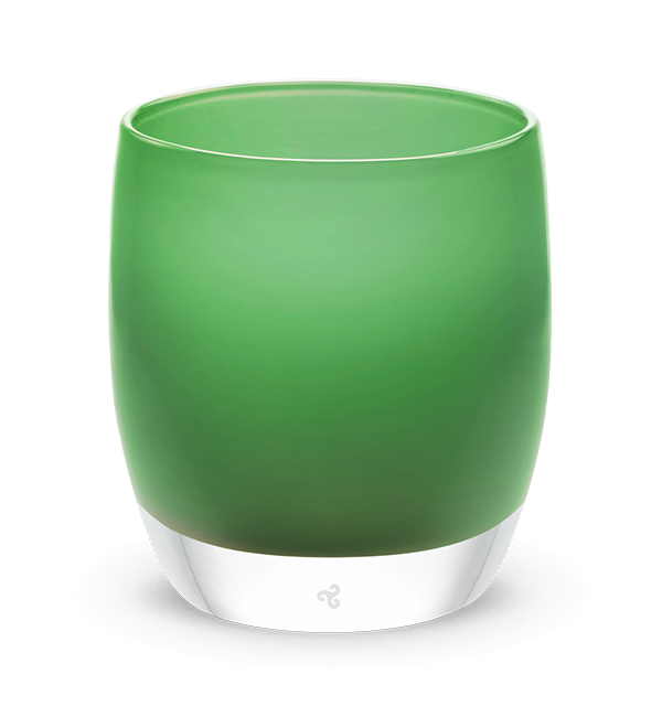 leprechaun green, hand-blown glass votive candle holder