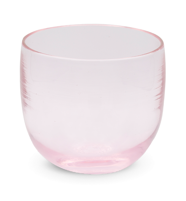 pinklady drinker, transparent light pink hand-blown drinking glass