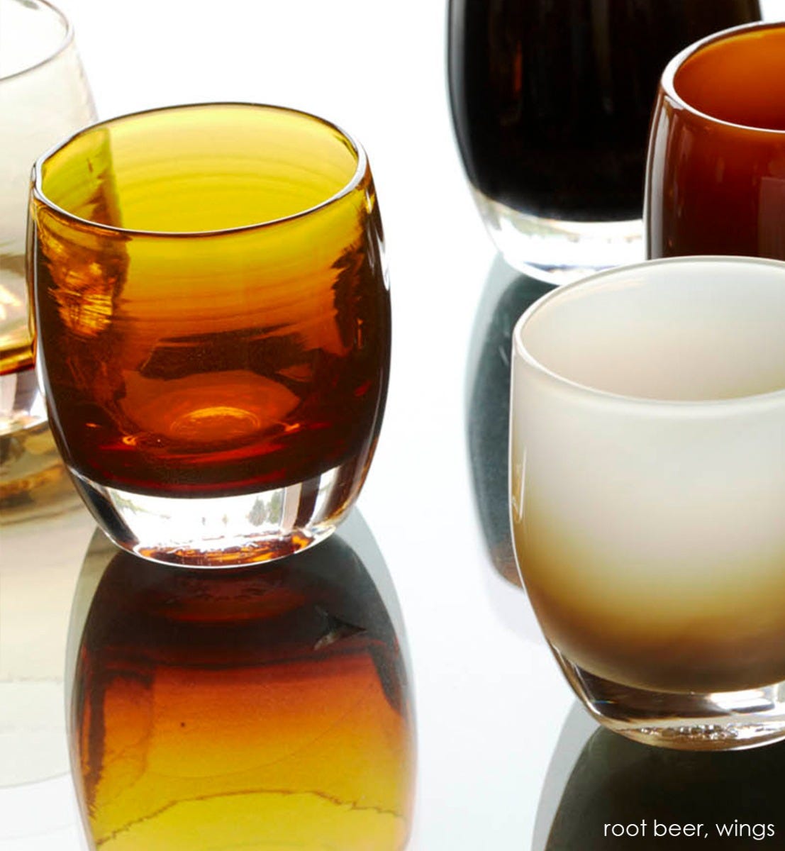 hand-blown deep brown glass votive candle holder