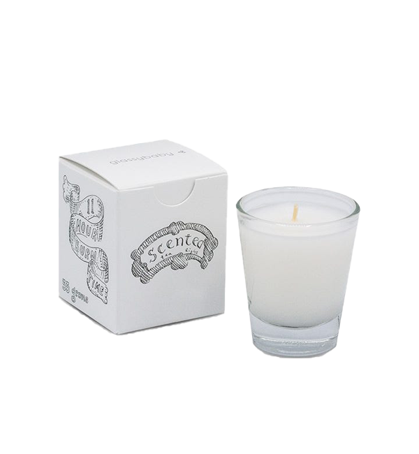 glassybaby scented tea light candle with box