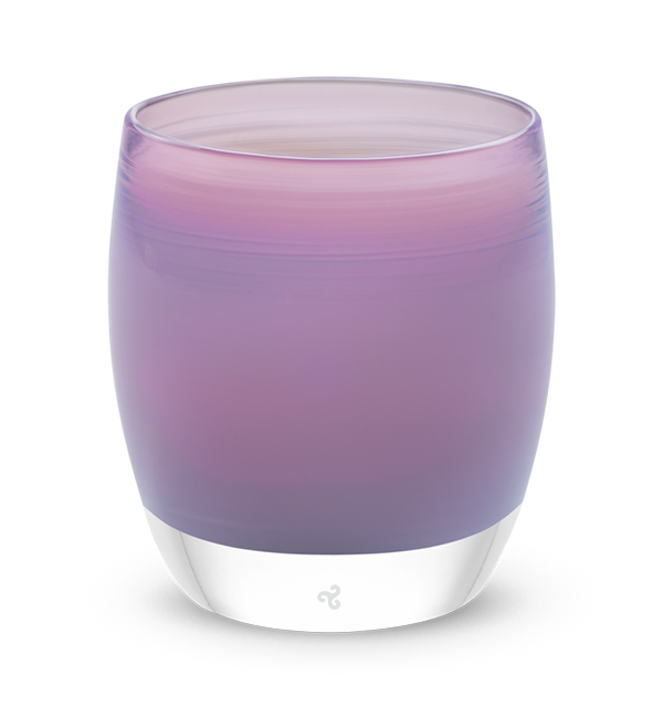 sister mauve purple hand-blown glass votive candle holder