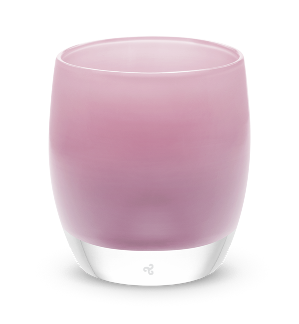 sweet heart soft pink hand-blown glass votive candle holder