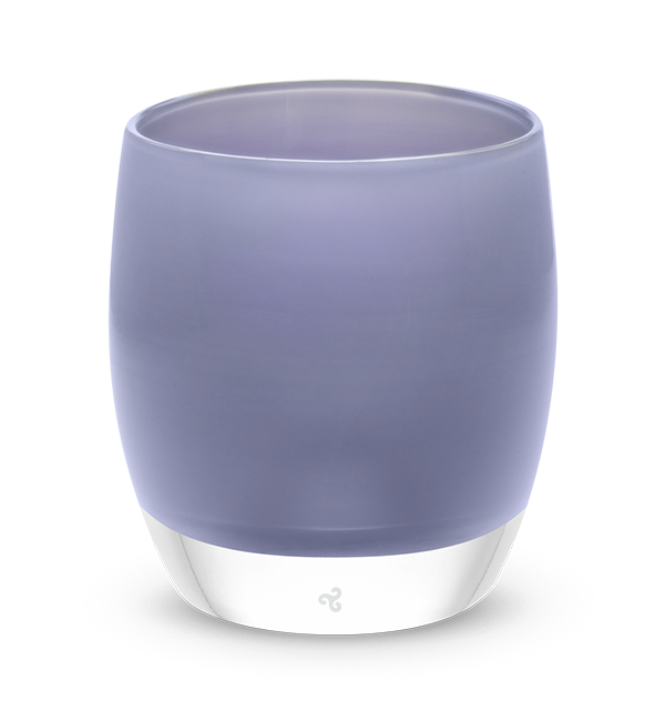 triumph, misty purple, hand-blown glass votive candle holder