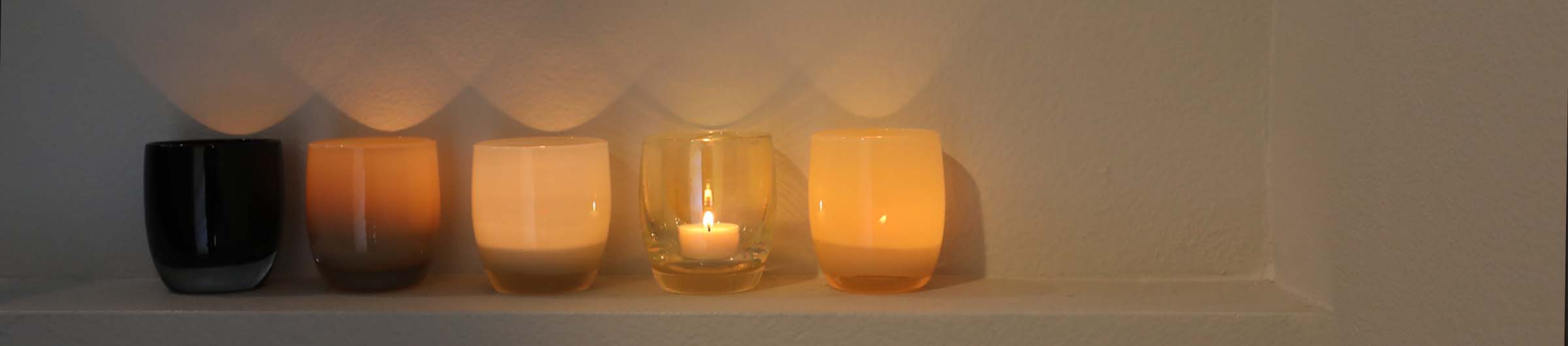 hand-blown glass votive candle holders