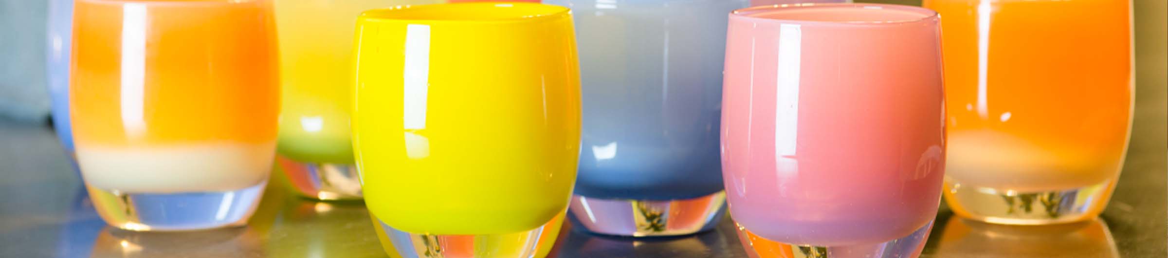 opaque hand-blown glass votive candle holders