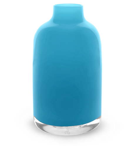 blue opaque bloomette, opaque blue hand-blown glass flower bud vase.