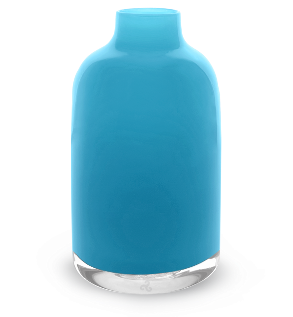 blue opaque bloomette, opaque blue hand-blown glass flower bud vase.