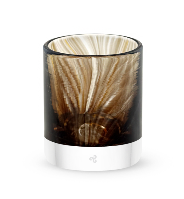 Good Advice rocker - brown hand-blown lowball drinking glass