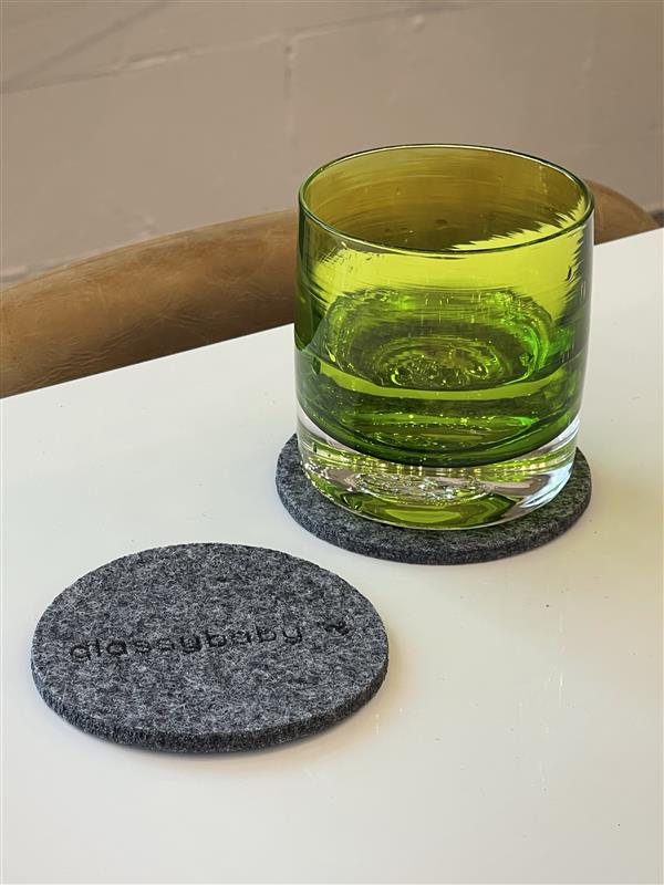 glassybaby felt coaster pair