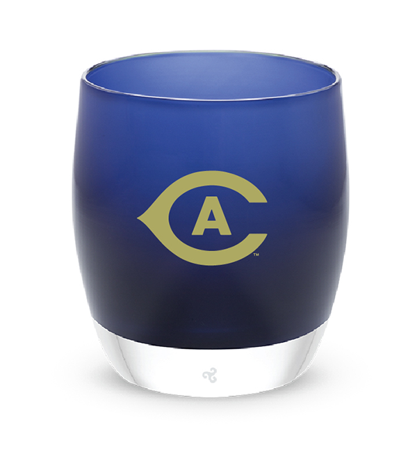 UC Davis | UC Davis navy with Aggies hand-crafted candle holder | glassybaby