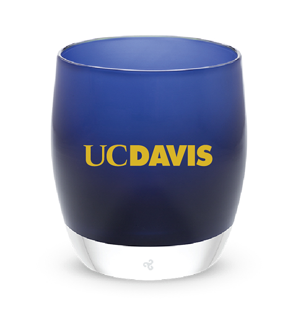 UC Davis | UC Davis navy hand-crafted candle holder | glassybaby
