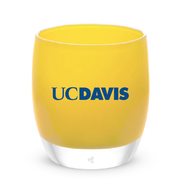 UC Davis | UC Davis yellow hand-crafted candle holder | glassybaby