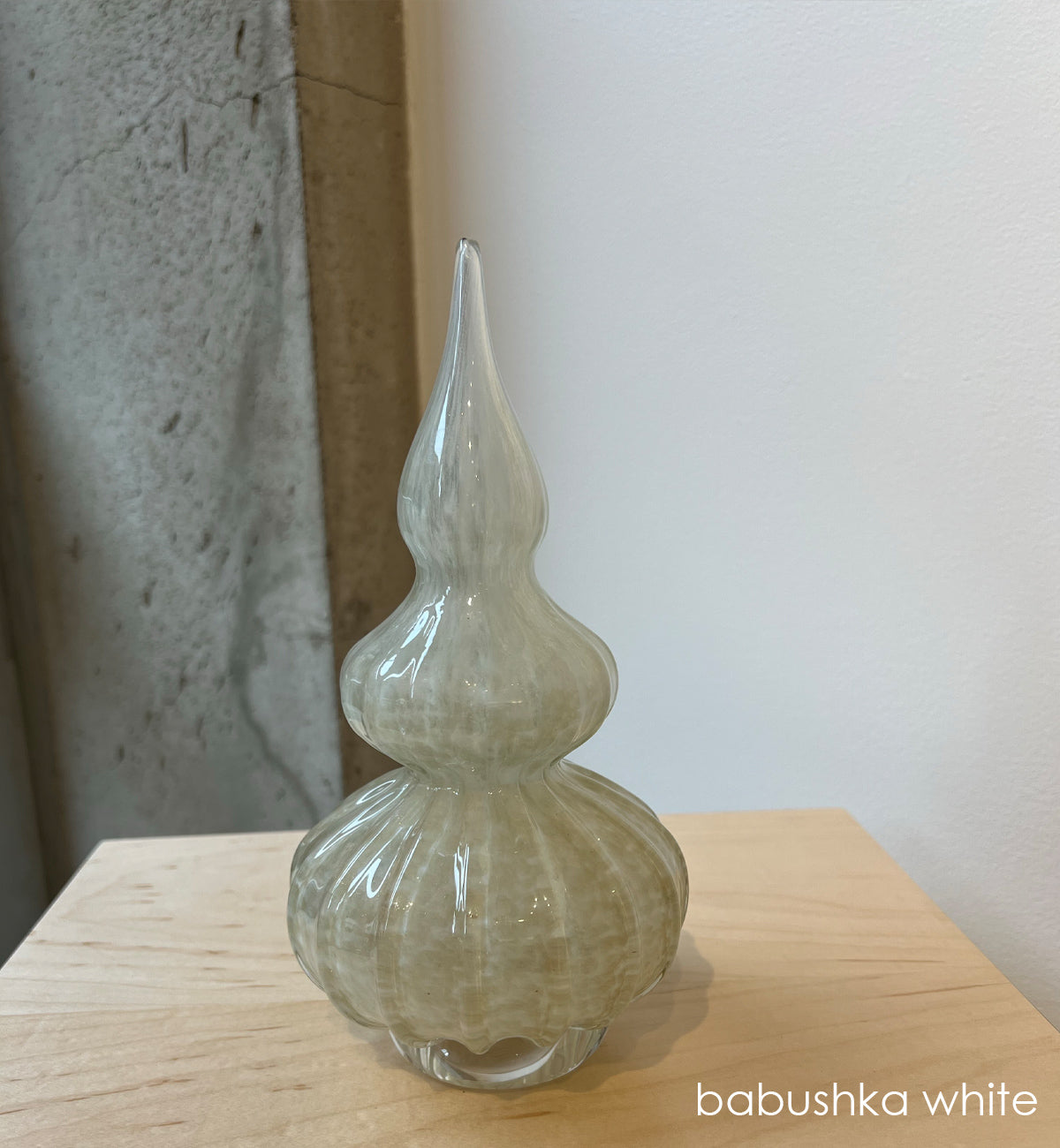 white hand-blown glass holiday tree