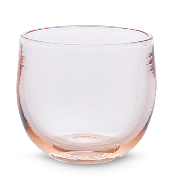 bellini drinker, translucent pink hand-blown drinking glass