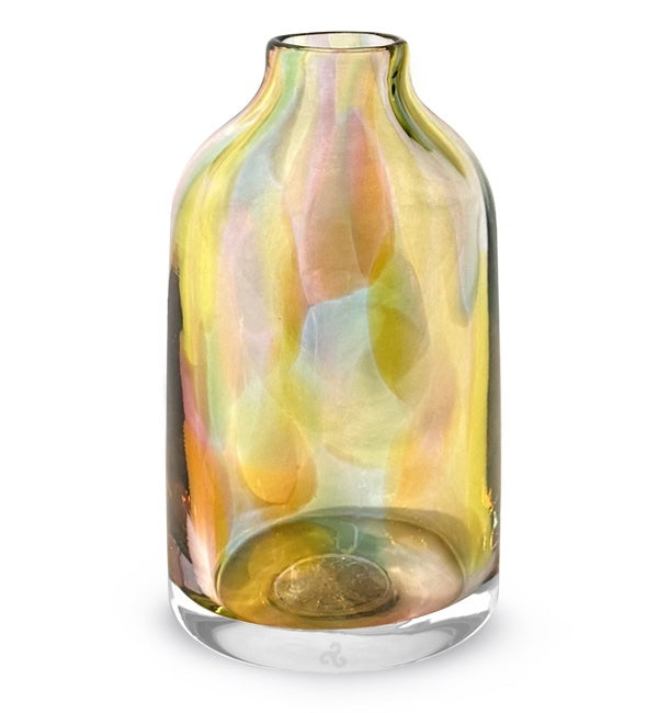 Hand-blown glass gift | Made in USA | beyond the stars bloomette | multi-color transparent Hand-blown glass flower bud vase