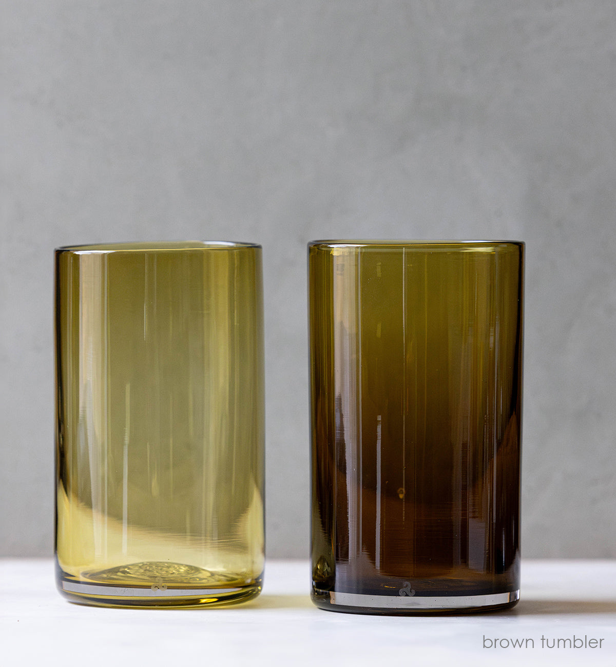 brown tumblers hand-blown drinking glass