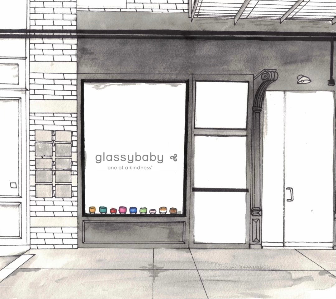 image of hand drawn street view store landscape