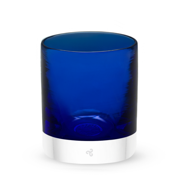 Deep Sea, admiral blue hand-blown lowball glass. #option_single