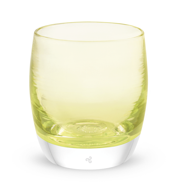 'fetch' green transparent glassybaby hand-blown glass candle holder