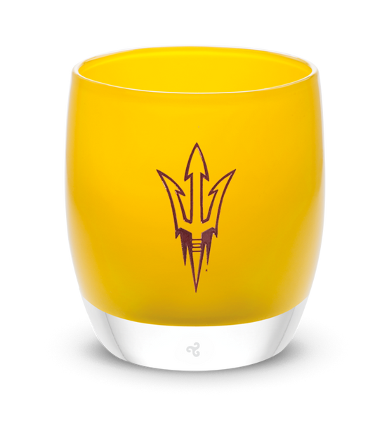 ASU | Arizona State University hand-crafted candle holder | glassybaby