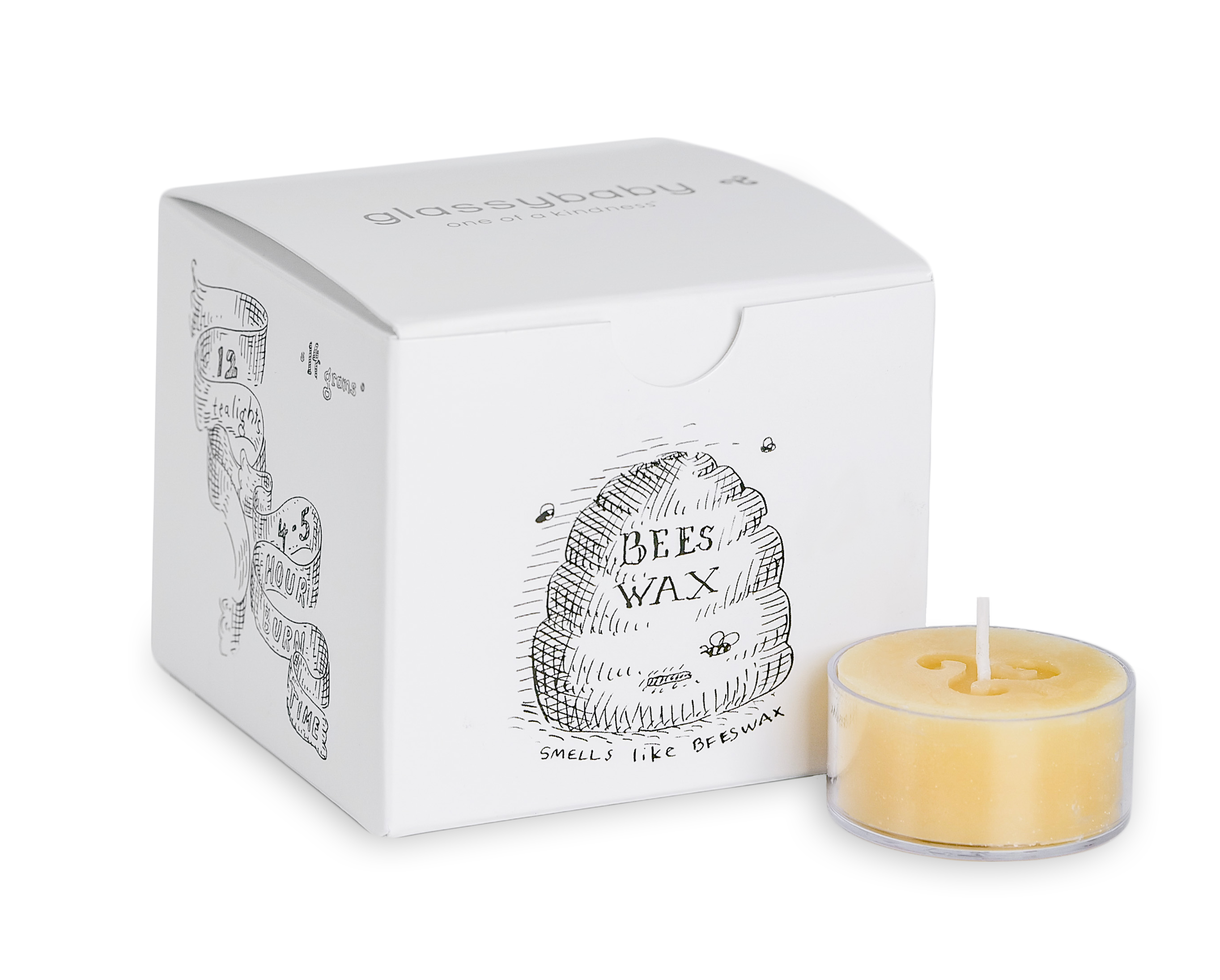 beeswax tea light candles - box of 12