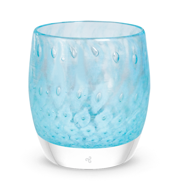 good choice light blue bubble, hand-blown glass votive candle holder, featuring a beautiful bubble pattern.