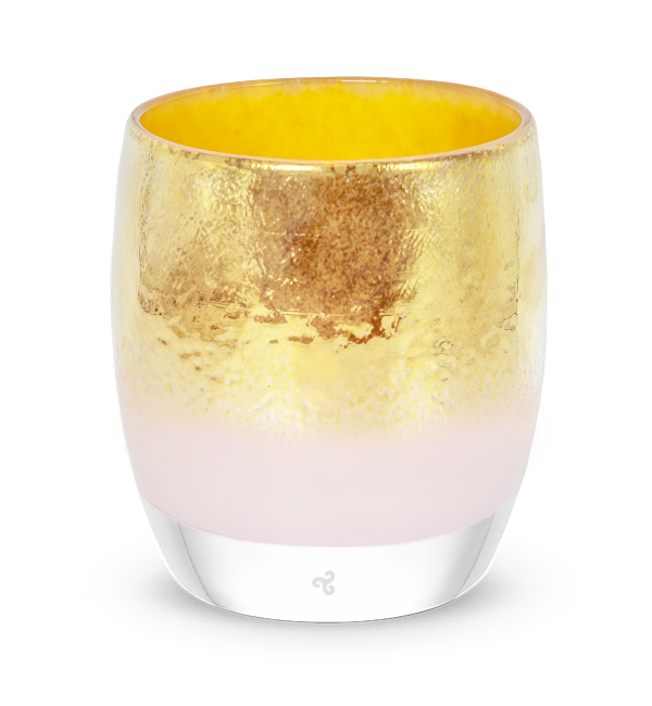 ice cream pink gold hand-blown glass votive candle holder