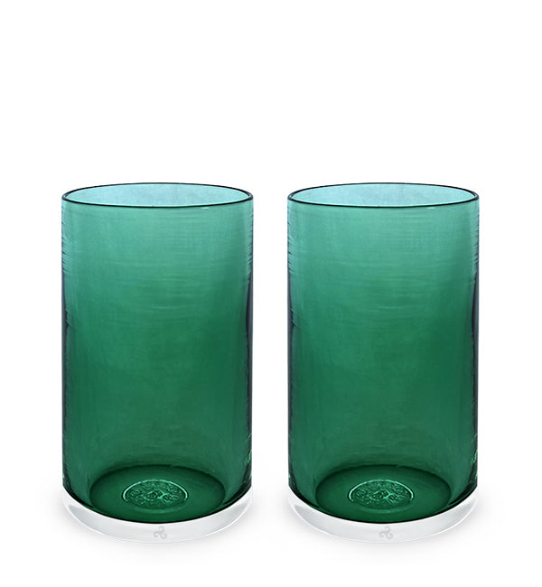 jade green tumblers hand-blown drinking glass
