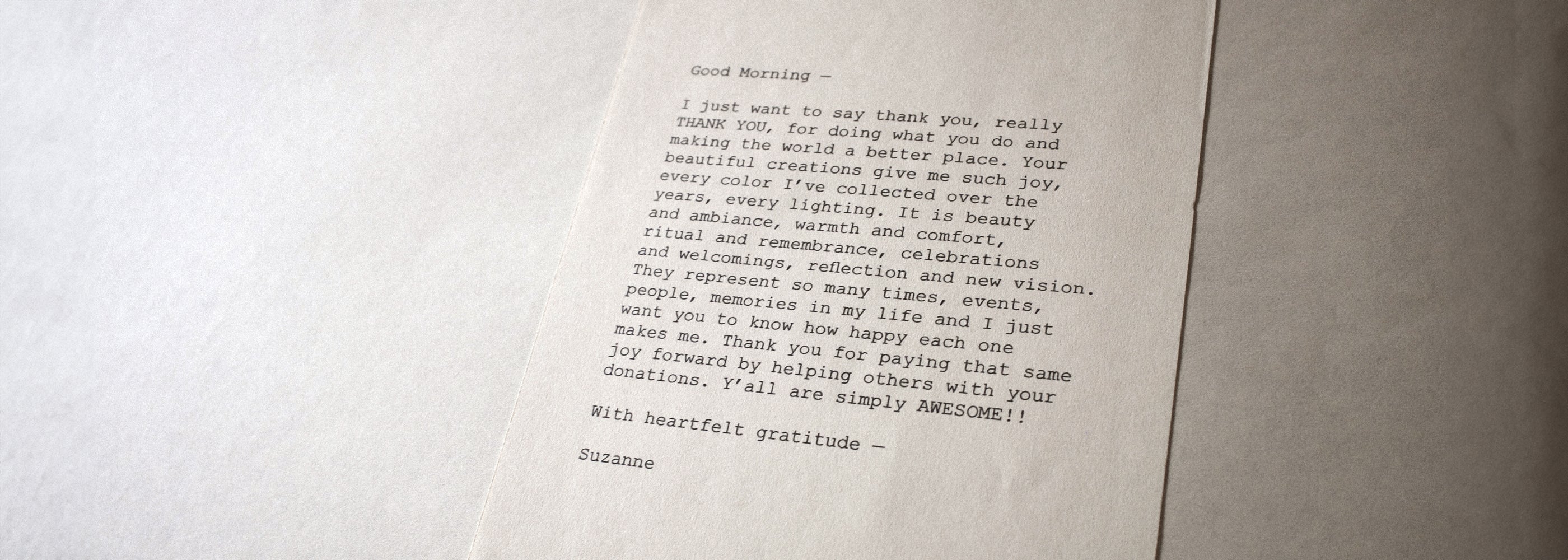 letter- with heartfelt gratitude
