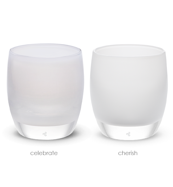 love journey set includes a cherish and a celebrate glassybaby.