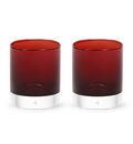 two Matador rockers. dark red hand-blown glass lowball drinking glasses #option_pair