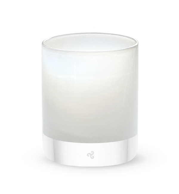 Polaris rocker, clear white hand-blown lowball drinking glass. #option_single